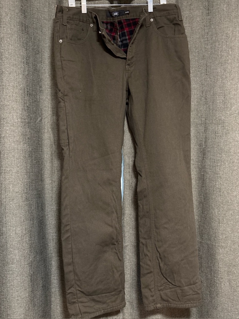 Brown/Green flannel Lined Work Pants